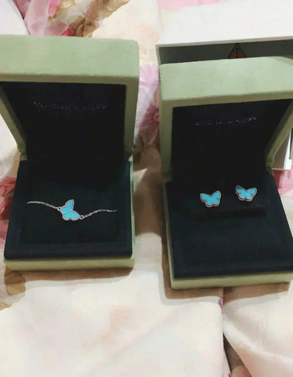 [Regalia jewelry]BUTTERFLY TURQUOISE EARRINGS SILVER