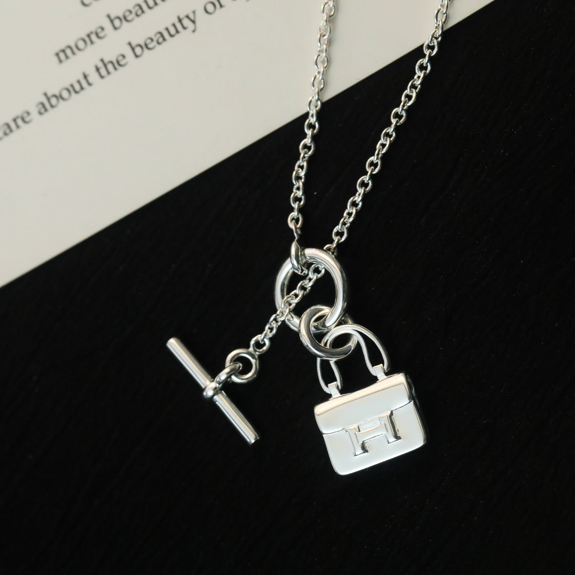 [Regalia jewelry]POP H PEDANT SILVER NECKLACE