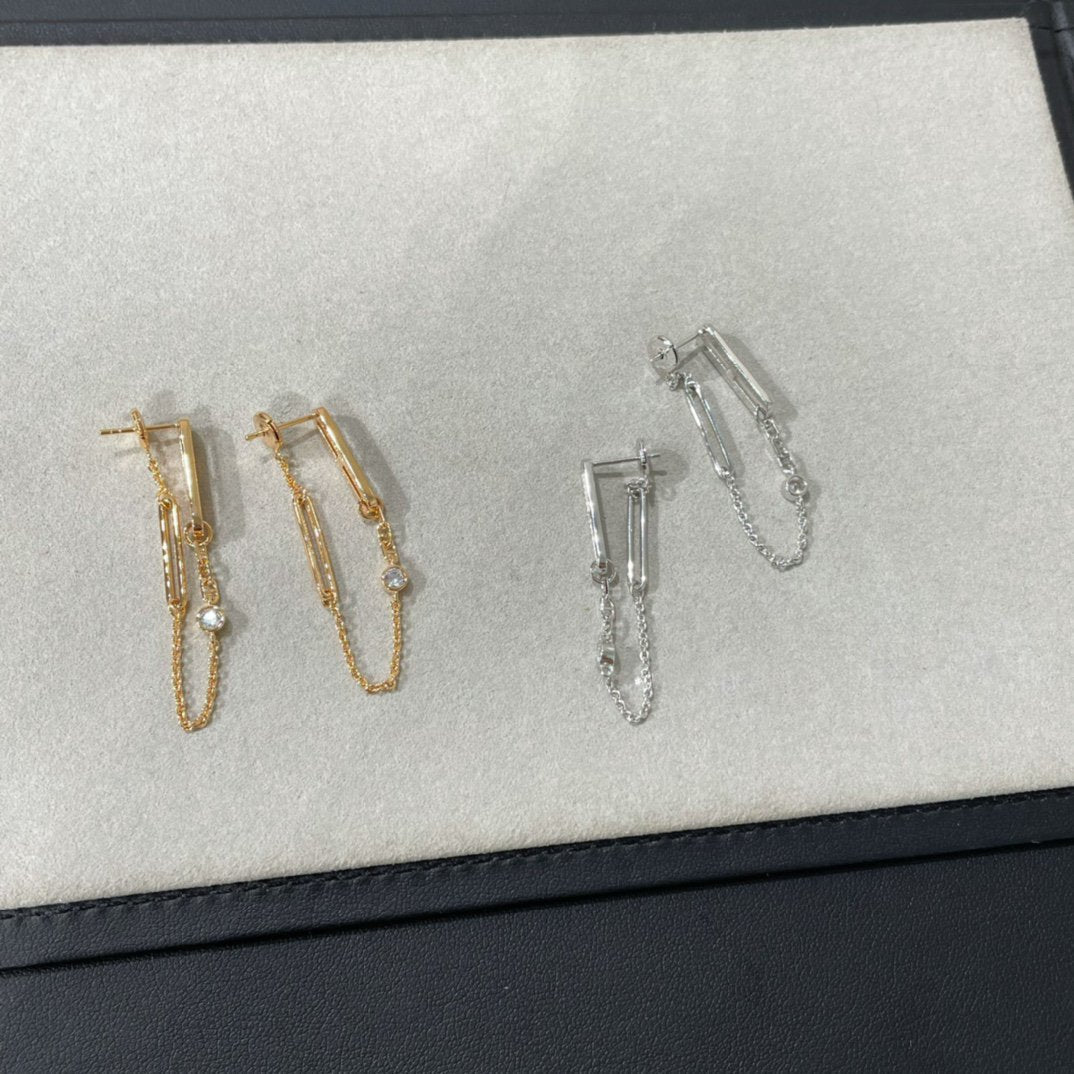 [Regalia jewelry]CHAINE CHAOS DIAMOND DROP EARRINGS