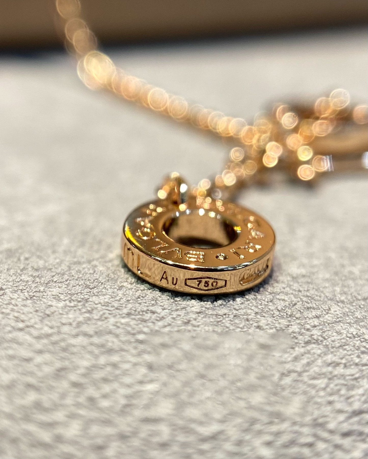 [Regalia jewelry]DREAM MALACHITE DIAMOND PAVED PINK GOLD NECKLACE