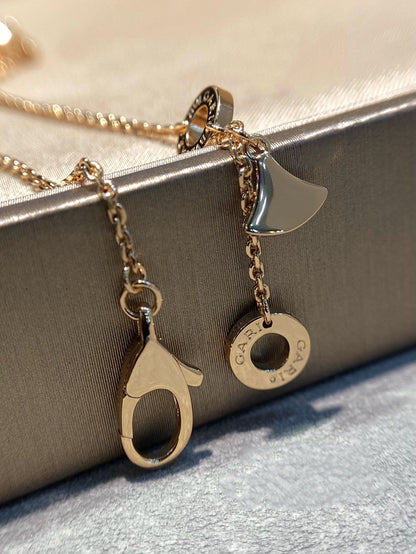 [Regalia jewelry]DREAM MOP DIAMOND PAVED PINK GOLD NECKLACE