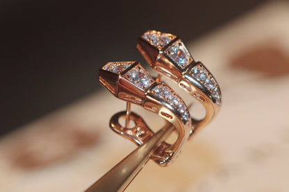 [Regalia jewelry]SERPENT PINK GOLD DIAMOND EARRINGS