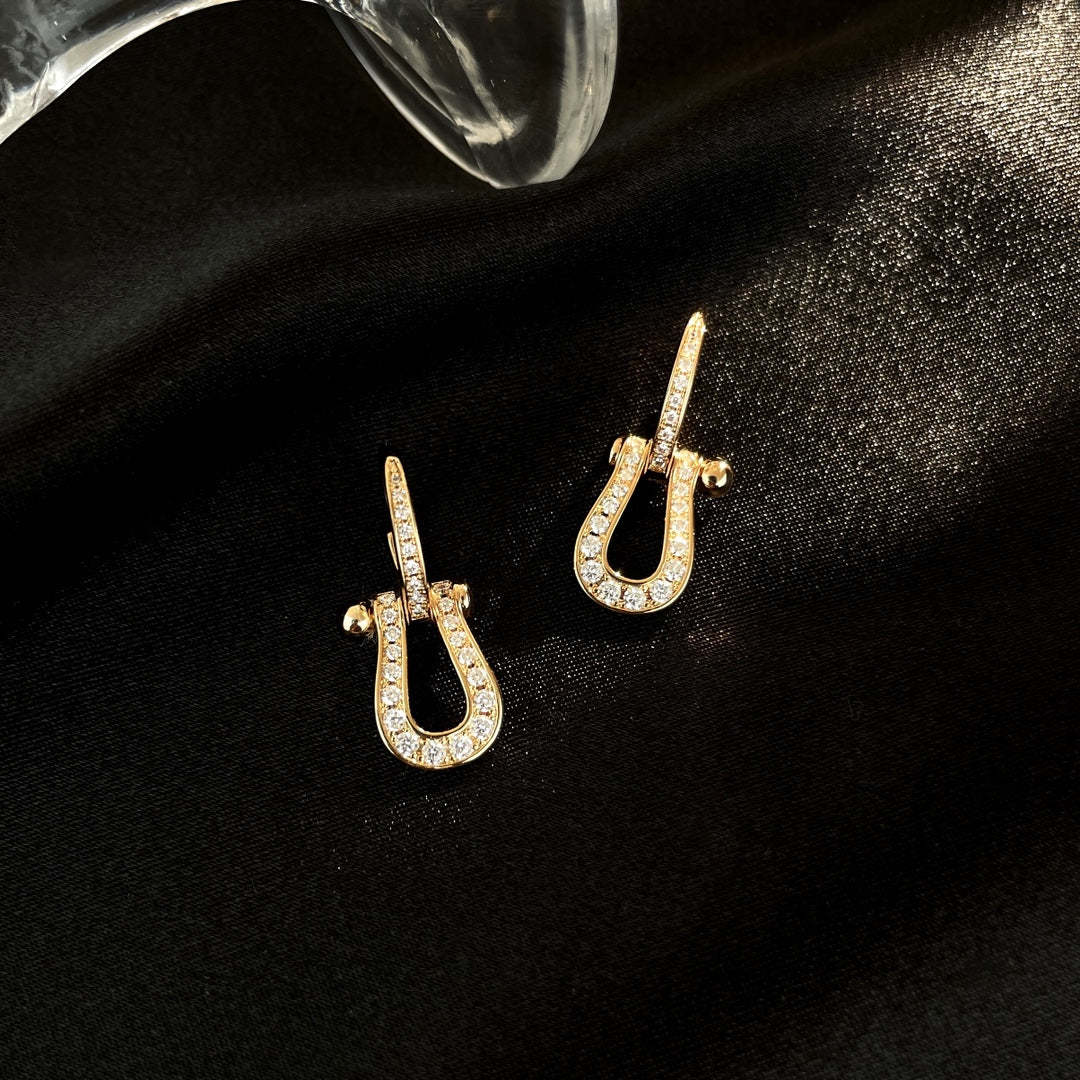 [Regalia jewelry]FORCE 10 FULL DIAMOND DROP EARRINGS MEDIUM MODEL