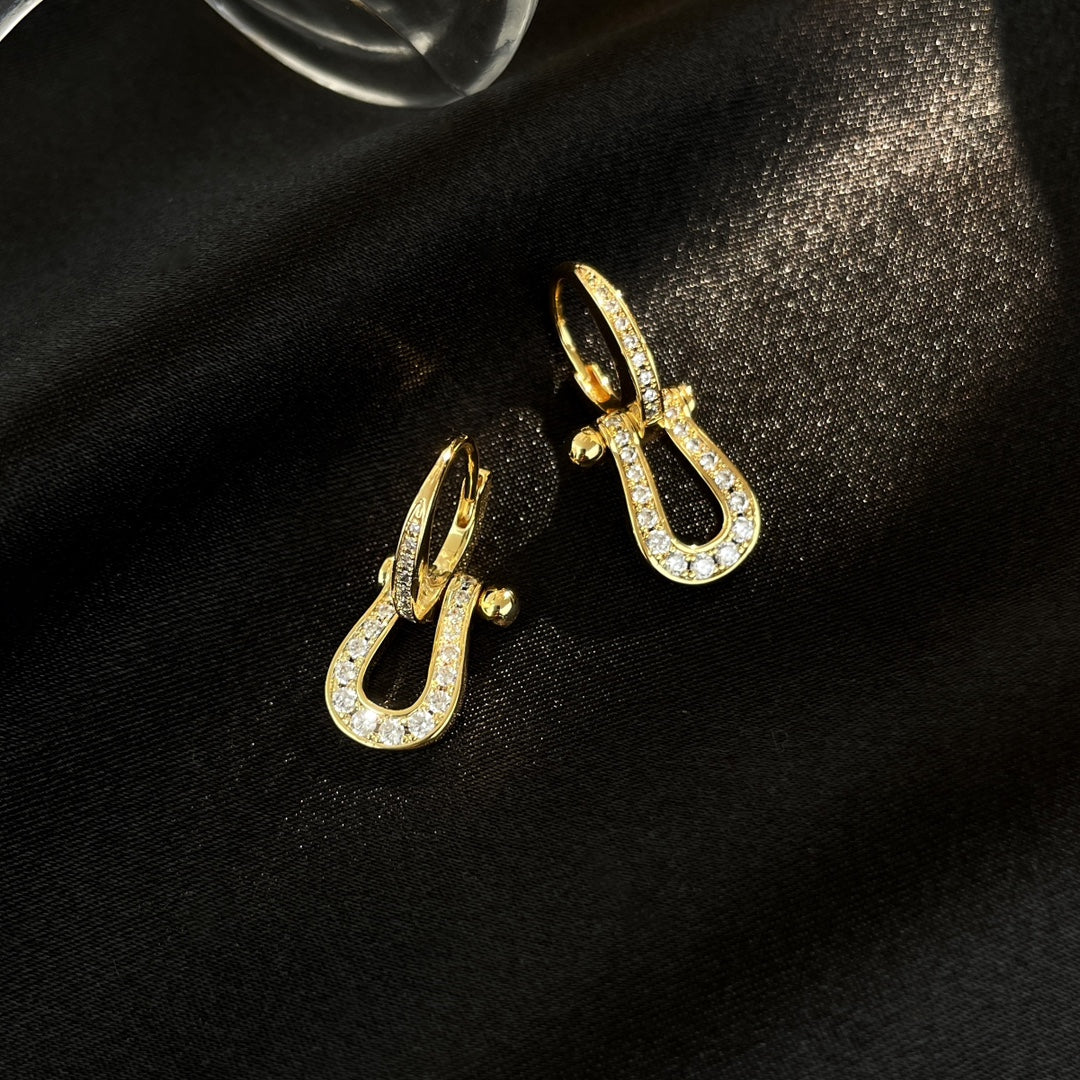 [Regalia jewelry]FORCE 10 FULL DIAMOND DROP EARRINGS MEDIUM MODEL