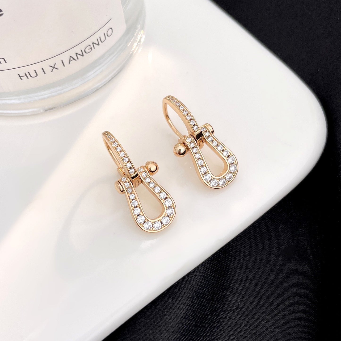 [Regalia jewelry]FORCE 10 FULL DIAMOND DROP EARRINGS MEDIUM MODEL