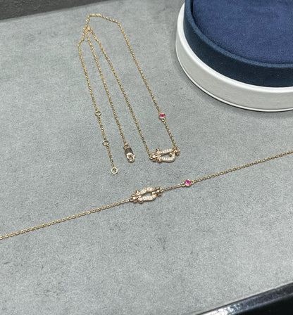 [Regalia jewelry]FORCE 10 DIAMOND PINK GOLD NECKLACE