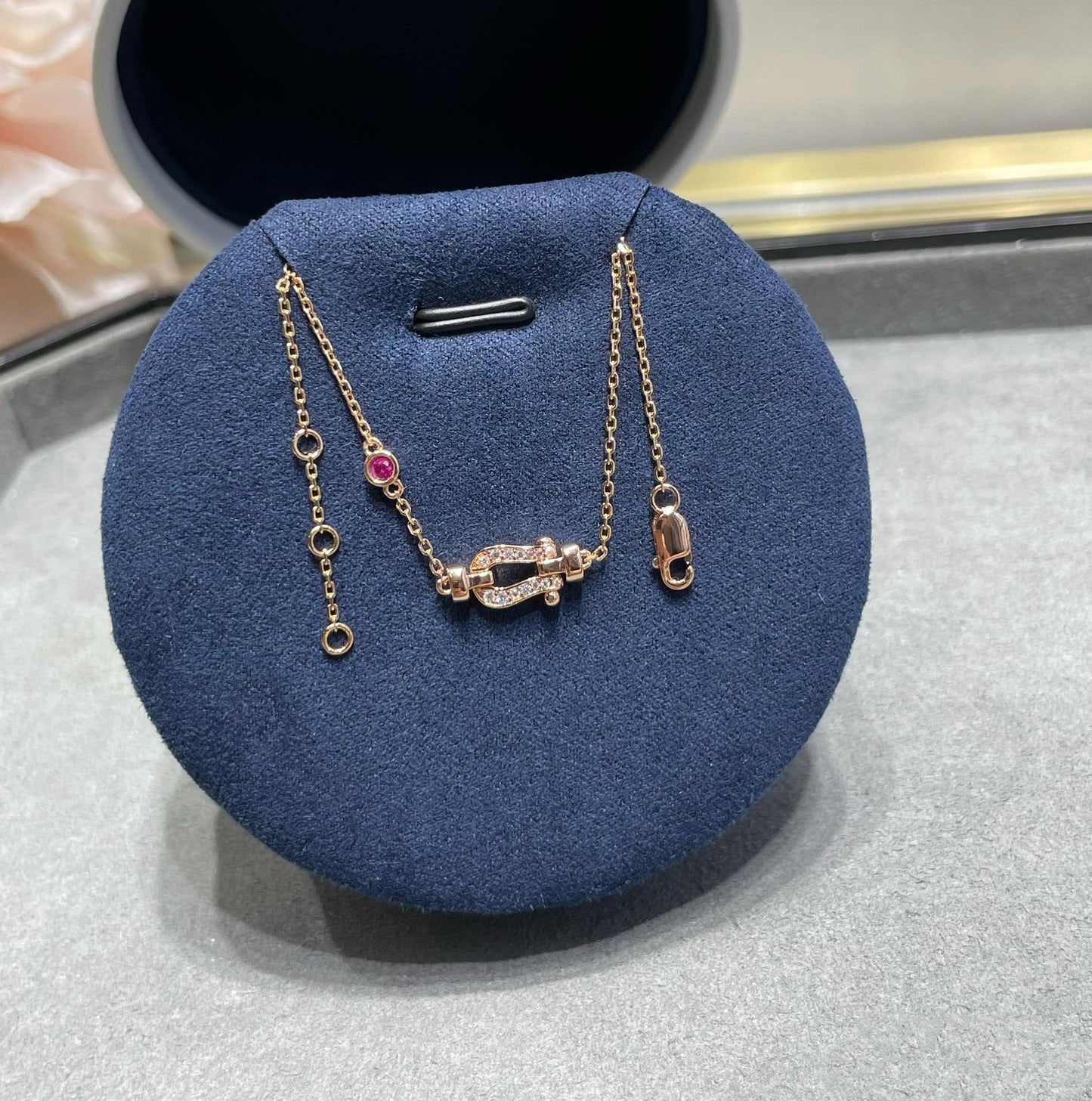 [Regalia jewelry]FORCE 10 DIAMOND CHAIN LINK PINK GOLD BRACELET