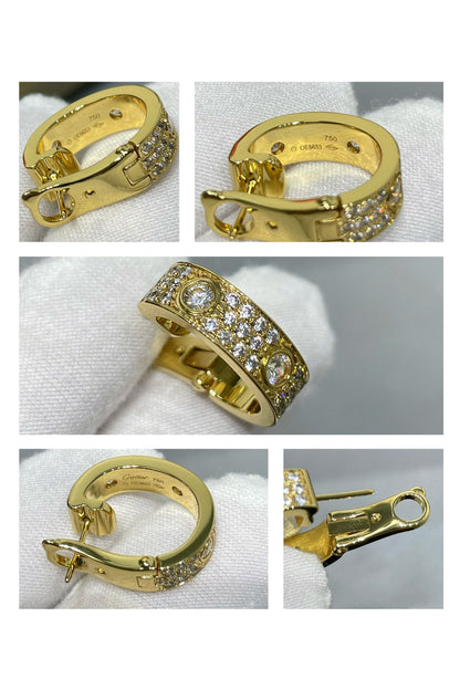 [Regalia jewelry]LOVE 5.5MM DIAMOND PAVED EARRINGS