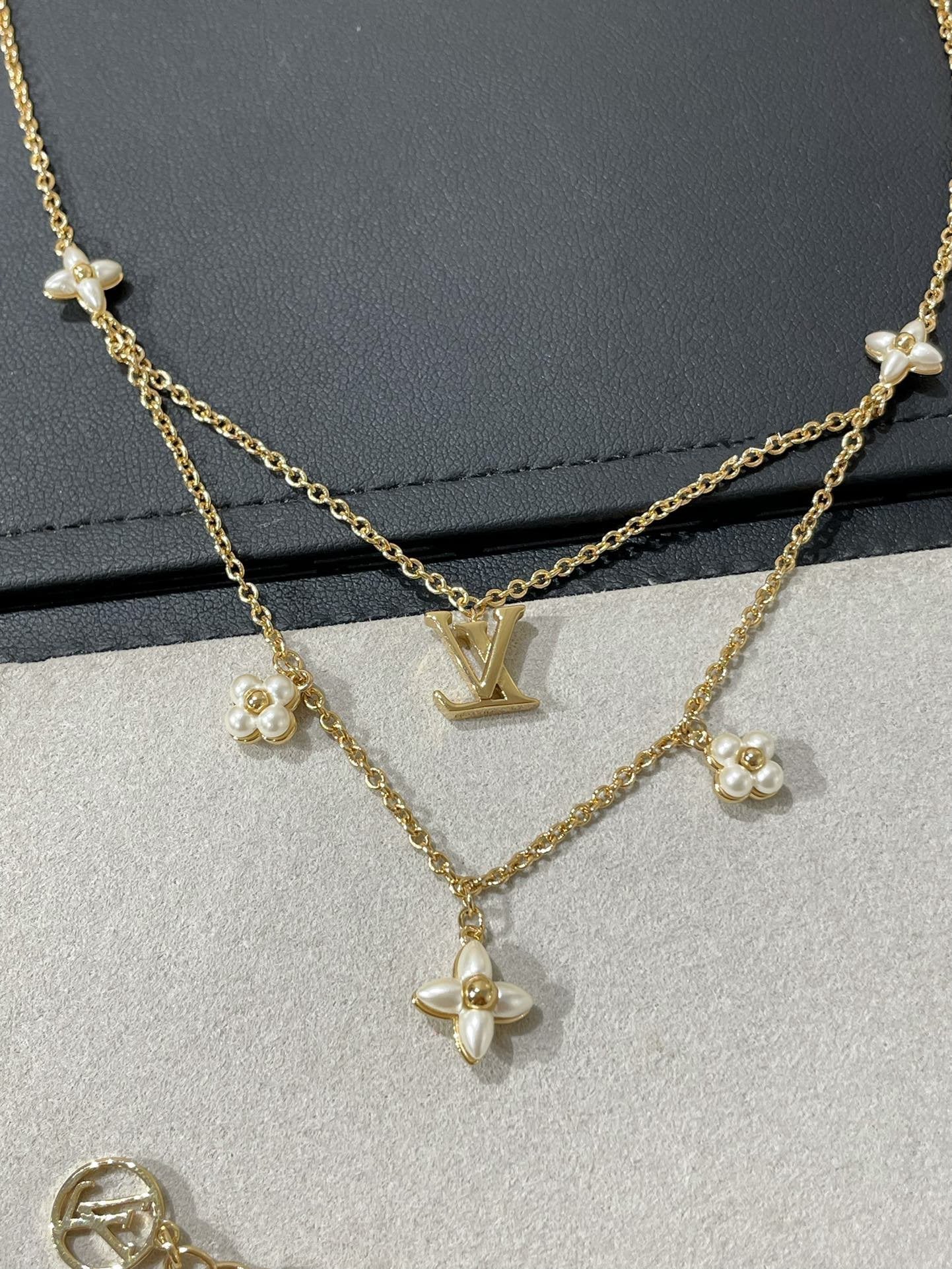 [Regalia jewelry]FLOWERGRAM GOLD MOP DOUBLE ROW NECKLACE