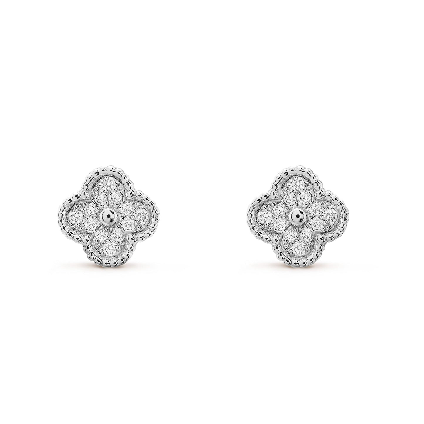 [Regalia jewelry]CLOVER MINI DIAMOND STUD EARRINGS