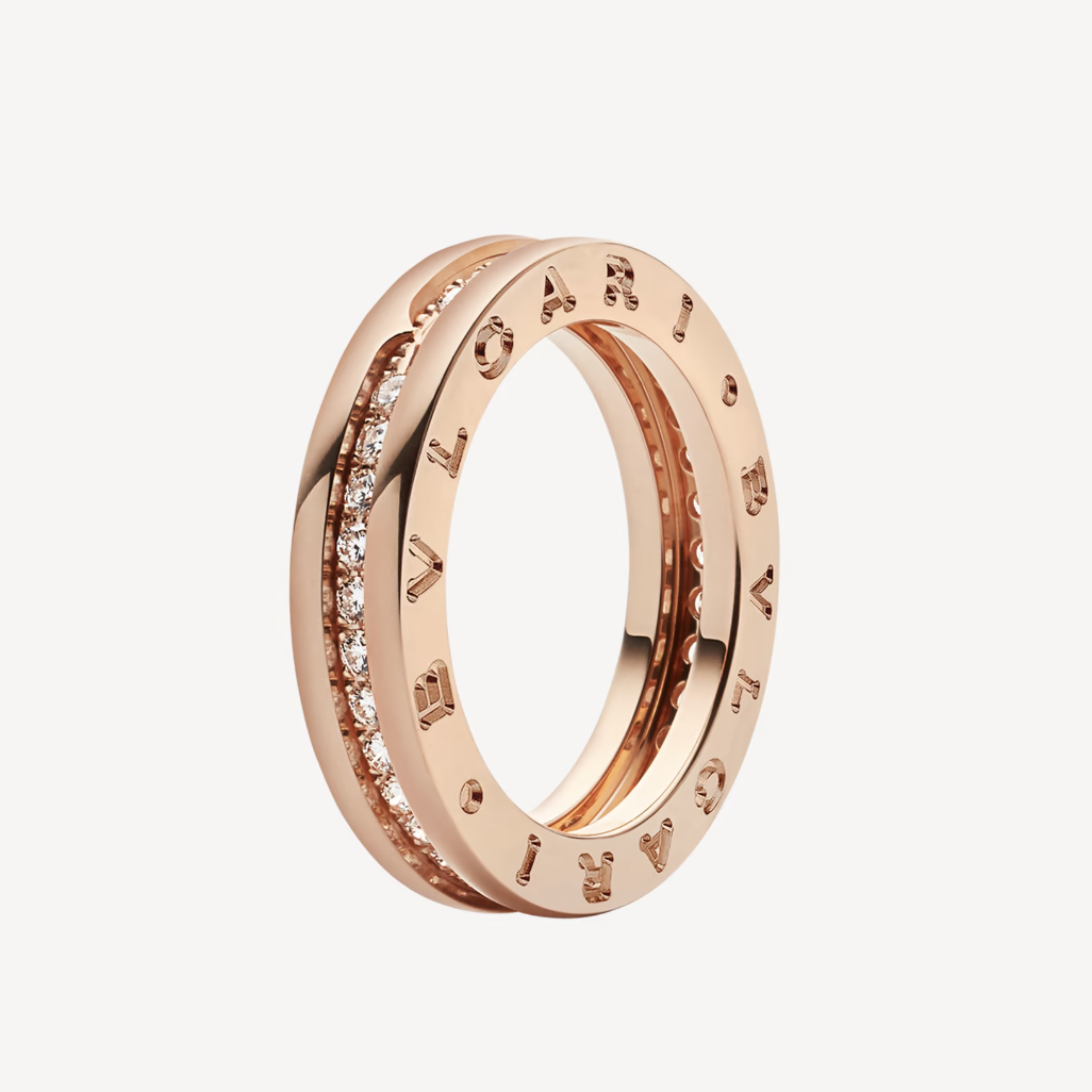 [Regalia jewelry]ZERO 1 ONE-BAND PAVED DIAMONDS ON THE SPIRAL RING
