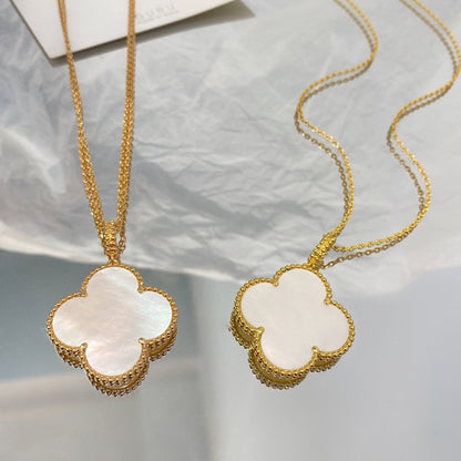 [Regalia jewelry]CLOVER 25MM MOP LARGE PENDANT NECKLACE