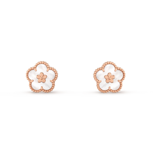 [Regalia jewelry]LUCKY PINK GOLD WHITE MOP EARRINGS