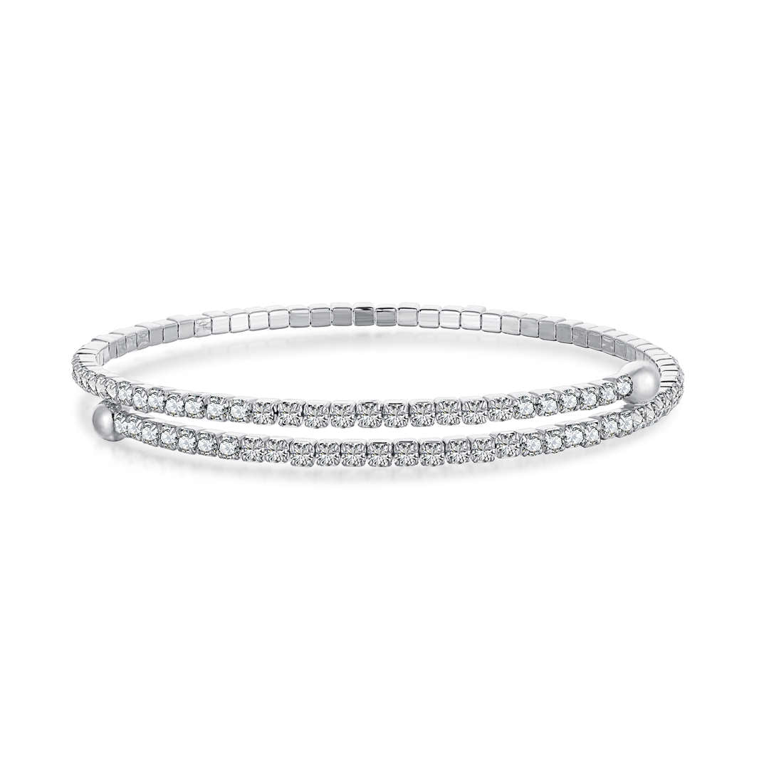 [Regalia jewelry]Row of Diamonds Round Fashion Bracelet