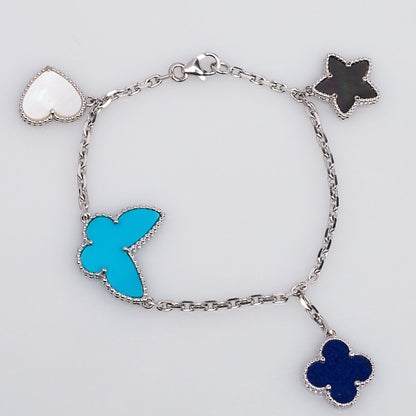 [Regalia jewelry]LUCKY SPRING SILVER BRACELET 4 MOTIF