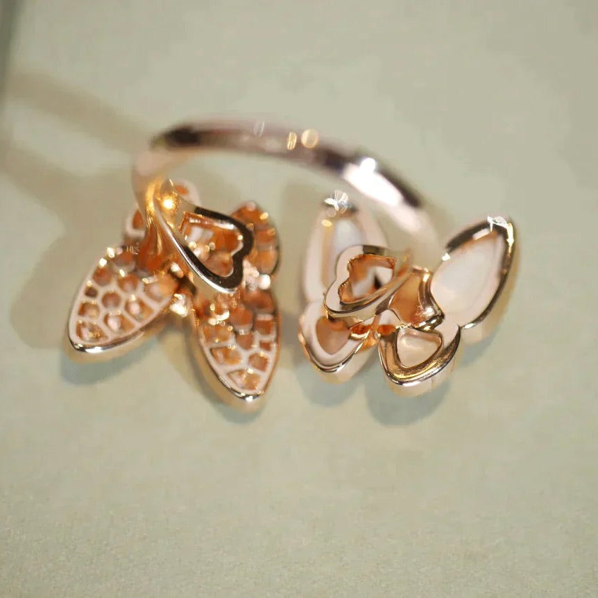 [Regalia jewelry]TWIN BUTTERFLY DIAMOND MOP RING
