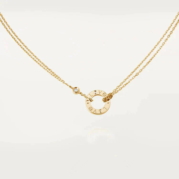 [Regalia jewelry]LOVE NECKLACE 16MM 2 DIAMONDS
