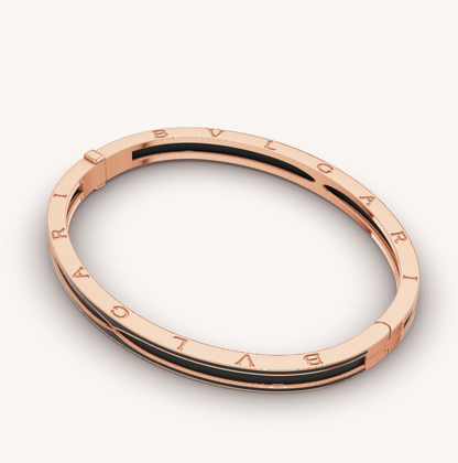 [Regalia jewelry]ZERO 1 PINK GOLD WITH MATTE BLACK CERAMIC BRACELET
