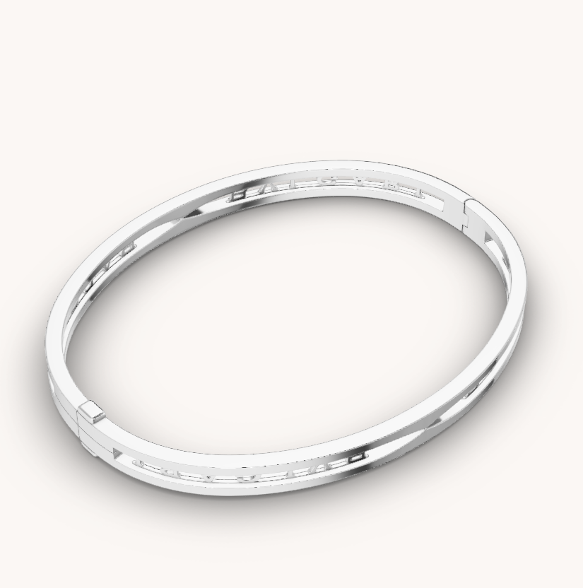 [Regalia jewelry]ZERO 1 SPIRAL LOGO SILVER BRACELET