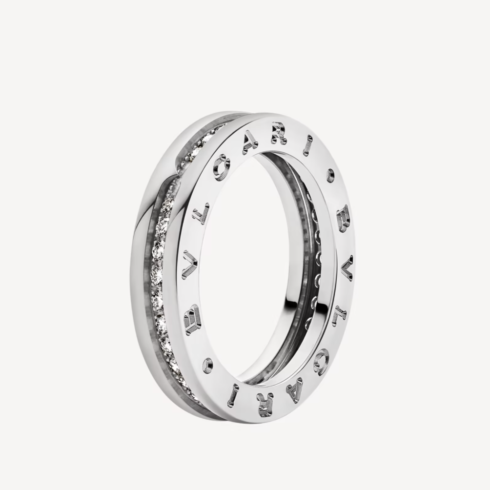 [Regalia jewelry]ZERO 1 ONE-BAND PAVED DIAMONDS ON THE SPIRAL RING