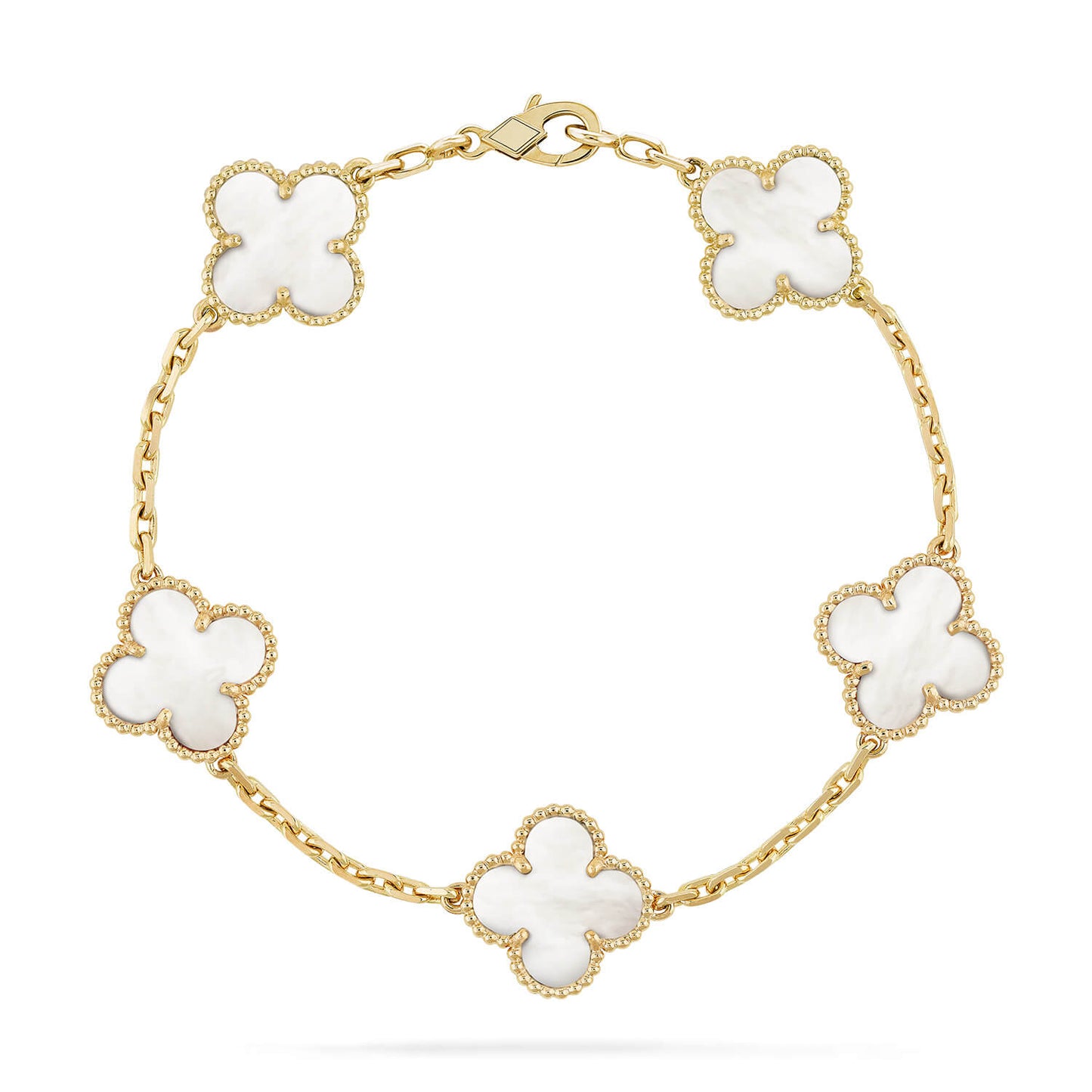 [Regalia jewelry]CLOVER  5 MOTIF WHITE MOP BRACELET