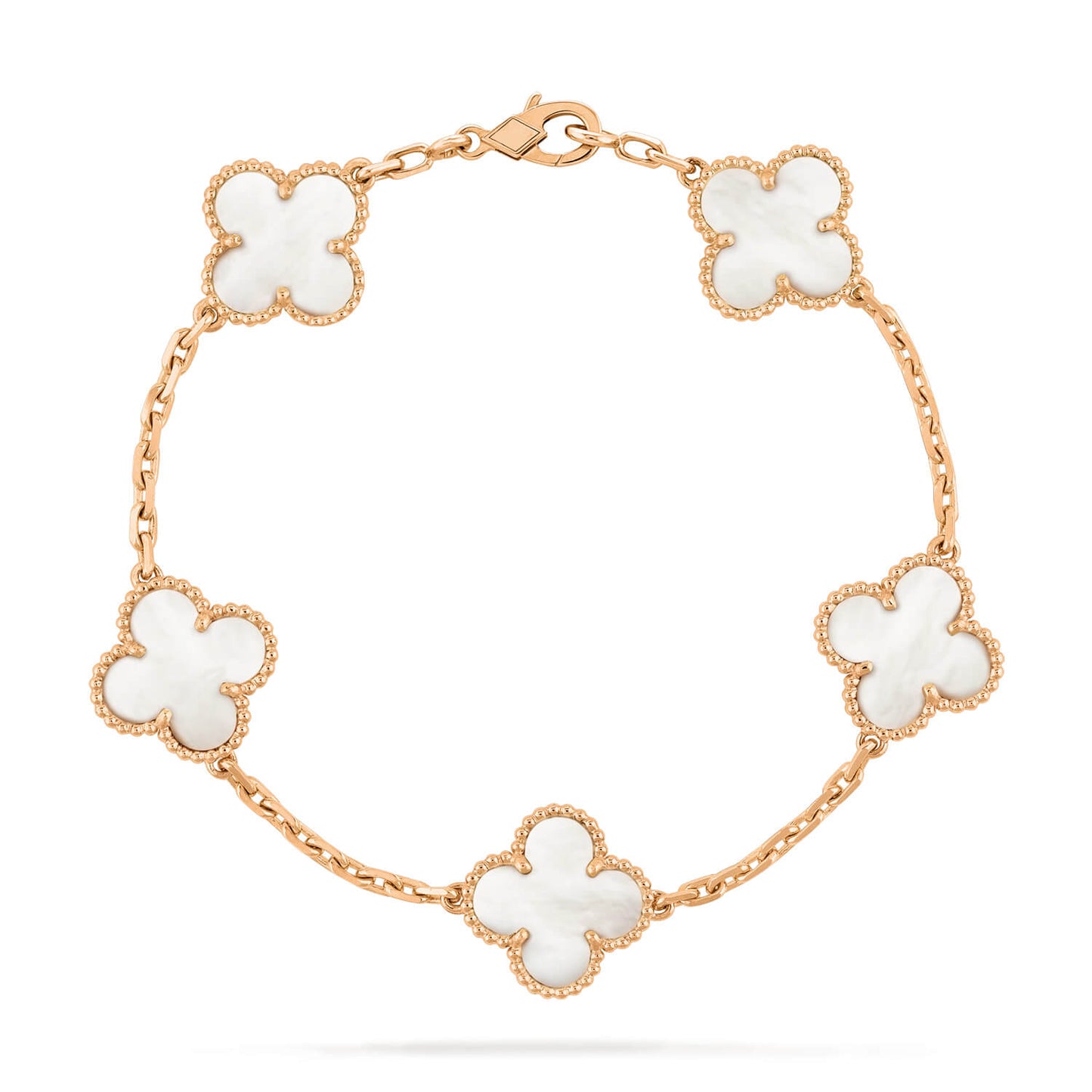 [Regalia jewelry]CLOVER  5 MOTIF WHITE MOP BRACELET