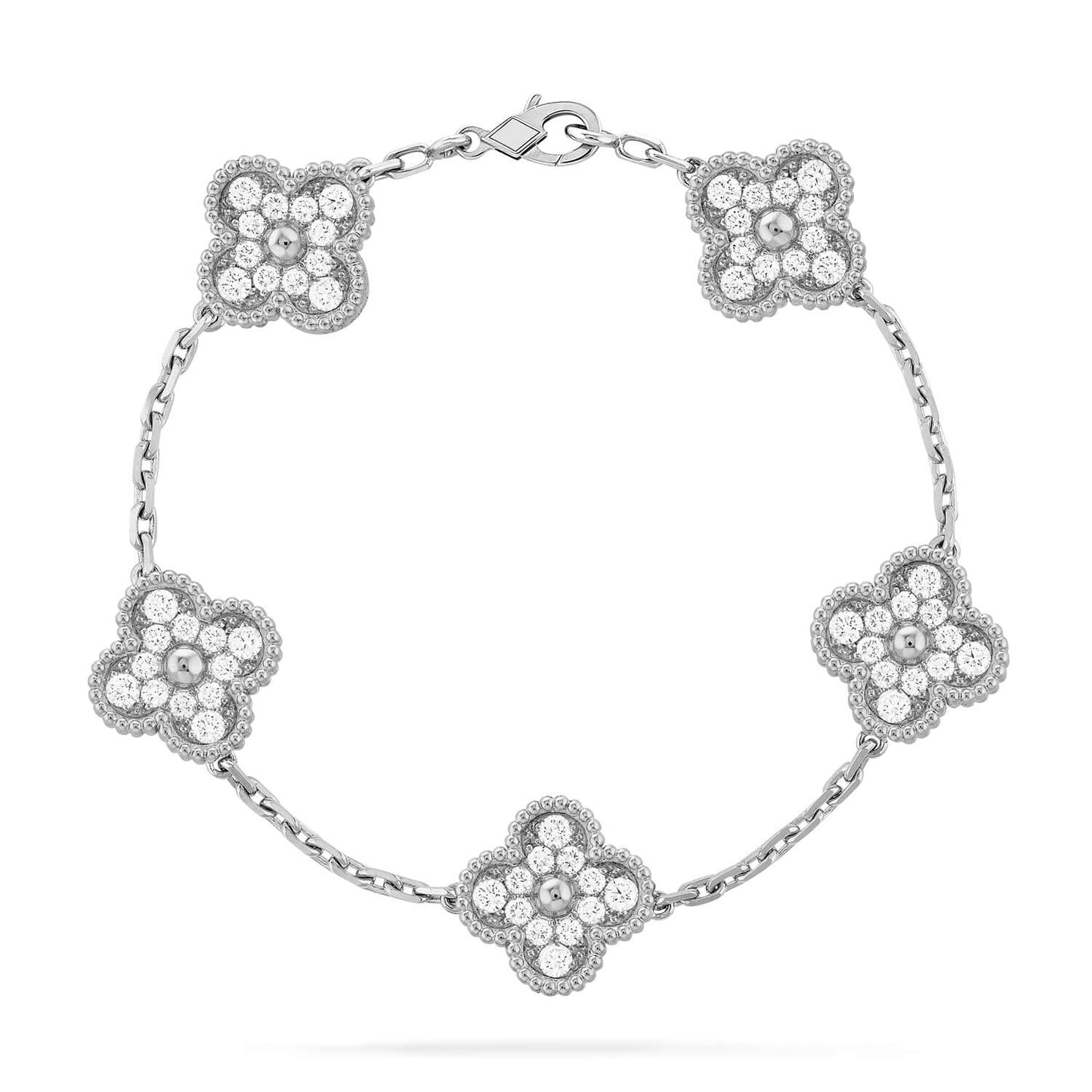 [Regalia jewelry]CLOVER 5 MOTIFS  DIAMOND BRACELET SILVER