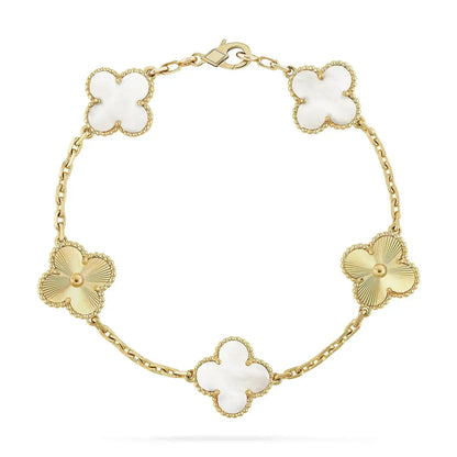 [Regalia jewelry]CLOVER BRACELET 5 MOTIF WHITE MOP PINK GOLD