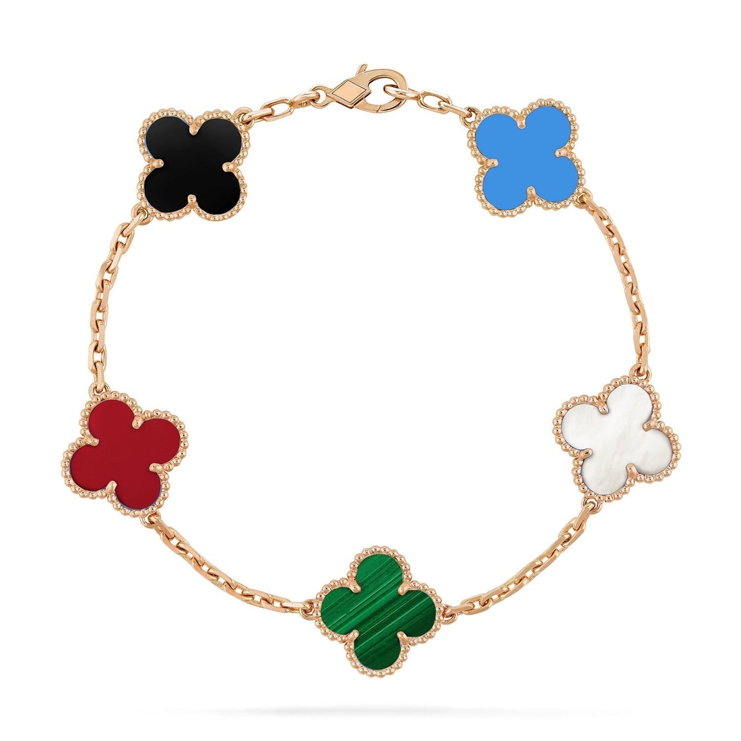[Regalia jewelry]CLOVER 5 MOTIFS MULTICOLOR  BRACELET