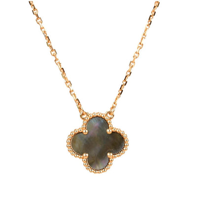 [Regalia jewelry]CLOVER 15MM  GRAY MOTHER OF PEARL NECKLACE