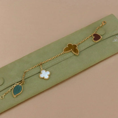 [Regalia jewelry]LUCKY SPRING 5 MOTIF GOLD BRACELET
