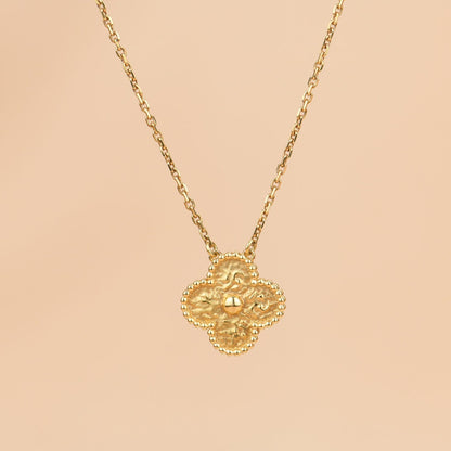 [Regalia jewelry]CLOVER 15MM  BRONZING NECKLACE
