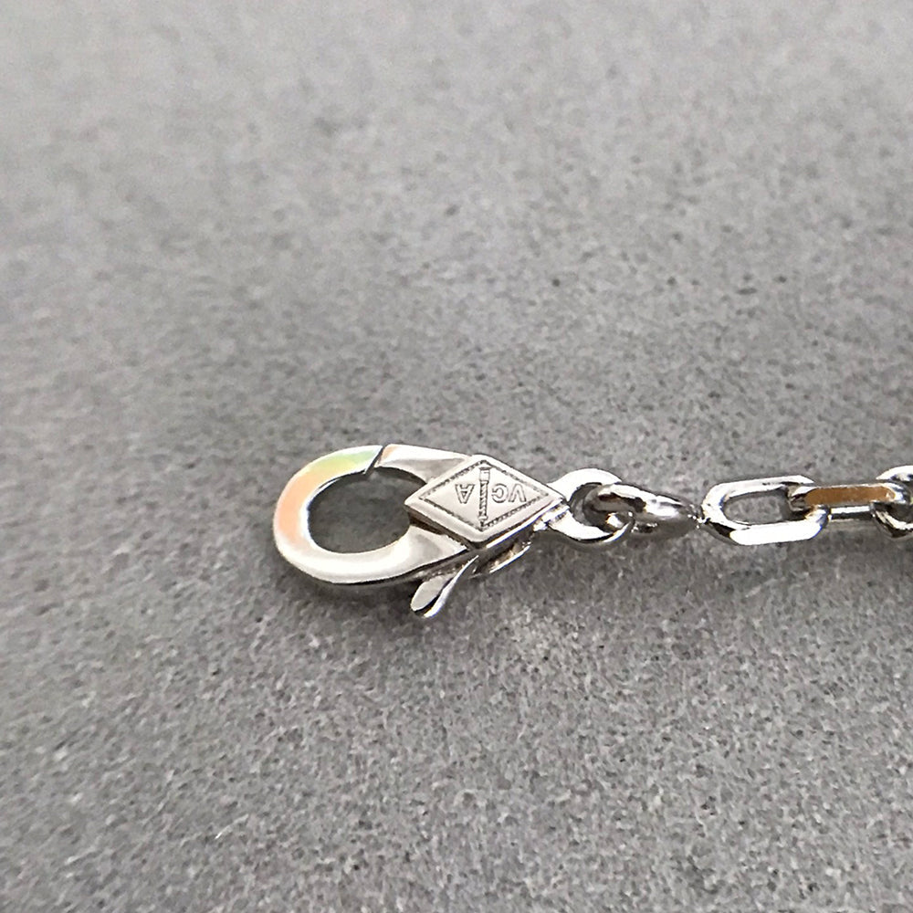 [Regalia jewelry]CLOVER 5 MOTIF ONYXS DIAMOND BRACELET SILVER