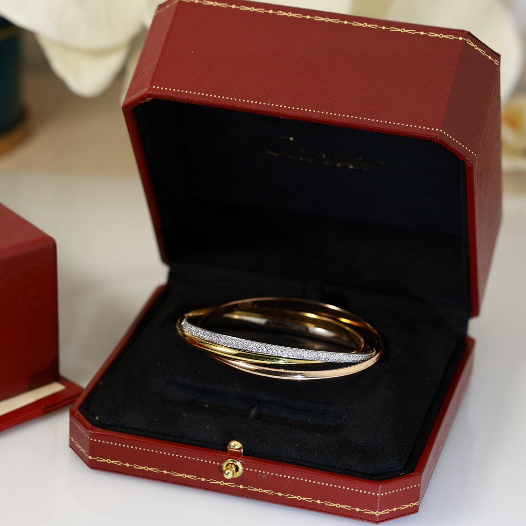 [Regalia jewelry]TRINITY TRICOLORED GOLD THREE-RING BRACELET