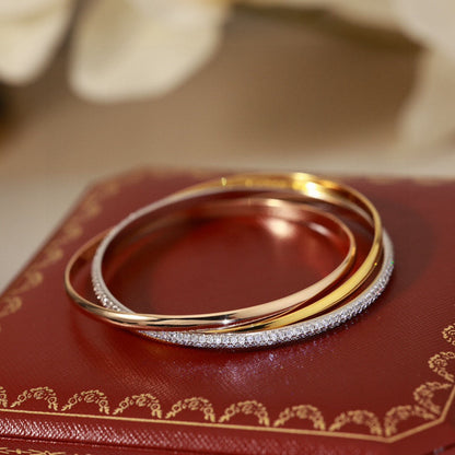 [Regalia jewelry]TRINITY TRICOLORED GOLD THREE-RING BRACELET
