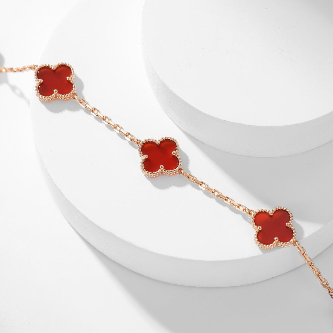 [Regalia jewelry]CLOVERS THE  10-MOTIFS CARNELIAN NECKLACE