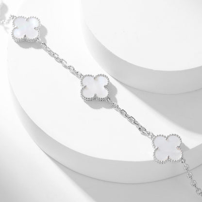 [Regalia jewelry]CLOVERS THE 10-MOTIFS WHITE MOTHER OF PEARL NECKLACE