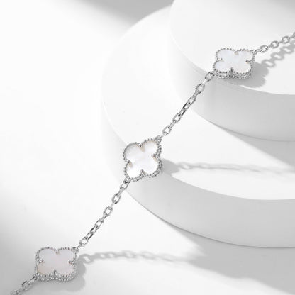 [Regalia jewelry]CLOVERS THE 10-MOTIFS WHITE MOTHER OF PEARL NECKLACE