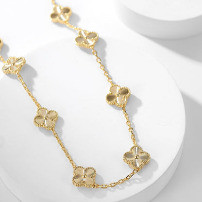 [Regalia jewelry]CLOVERS THE 10-MOTIFS LASER NECKLACE