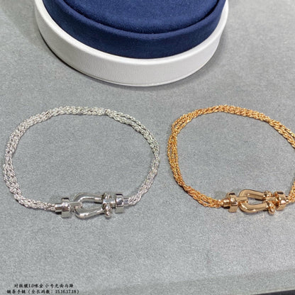 [Regalia jewelry]FORCE SMALL HORSESHOE  DIAMOND CHAIN ROPE BRACELET