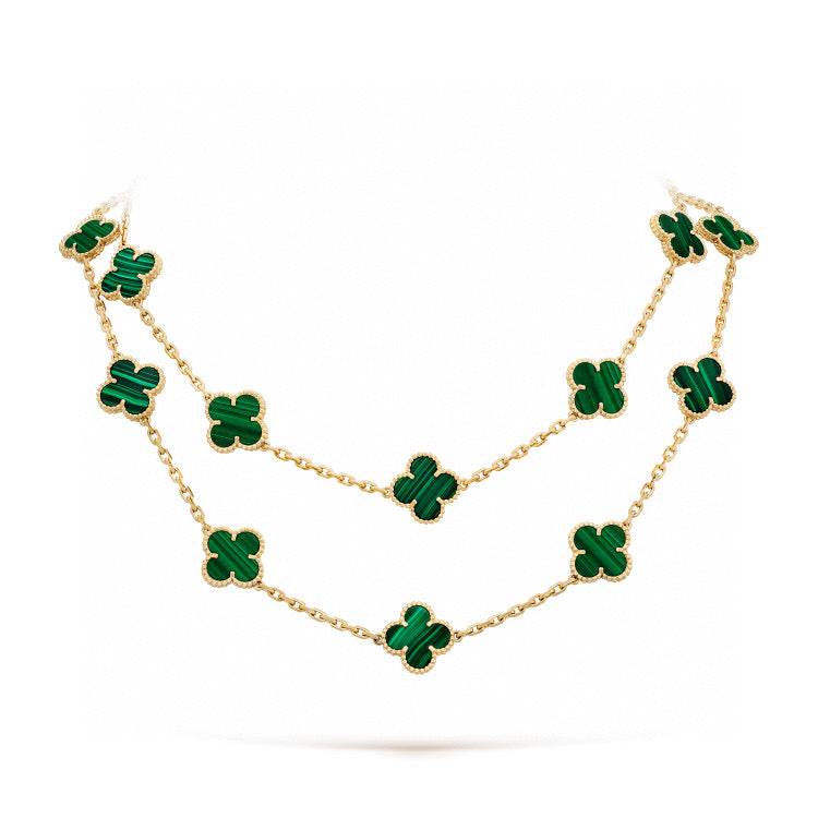 [Regalia jewelry]CLOVER 20 MOTIFS MALACHITE GOLD