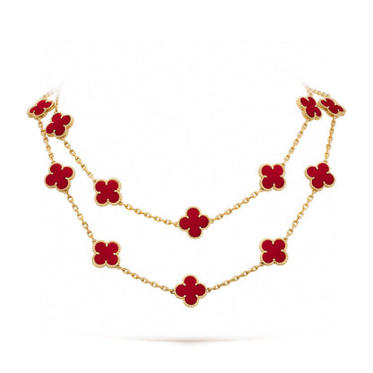 [Regalia jewelry]CLOVER 20 MOTIFS CARNELIAN NECKLACE
