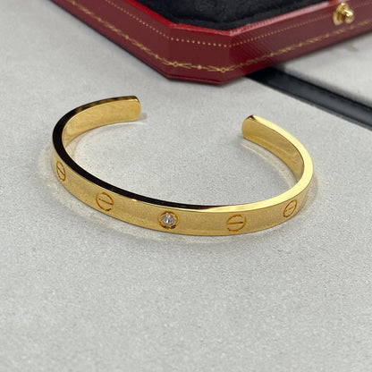 [Regalia jewelry]LOVE BRACELET 6.1MM 1 DIAMOND OPEN CUFF