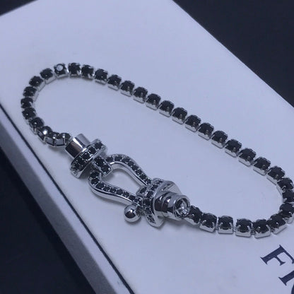 [Regalia jewelry]FORCE  LARGE HORSESHOE FULL DIAMOND TENNIS BRACELET