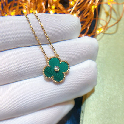[Regalia jewelry]CLOVER 15MM DIAMOND TURQUOISE NECKLACE