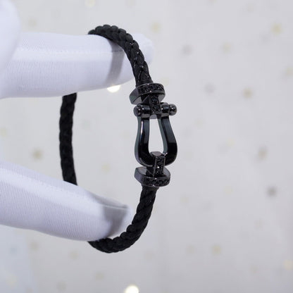 [Regalia jewelry]FORCE LARGE SERIES HORSESHOE BLACK SAMURAI BRACELET