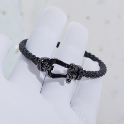 [Regalia jewelry]FORCE LARGE SERIES HORSESHOE BLACK SAMURAI BRACELET