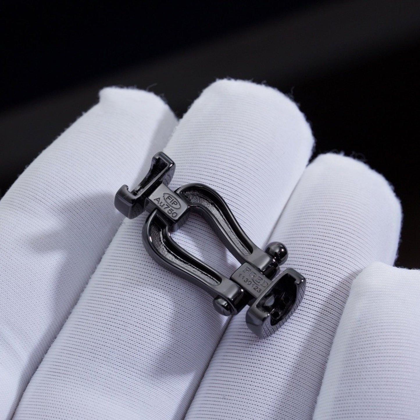 [Regalia jewelry]FORCE LARGE SERIES HORSESHOE BLACK SAMURAI BRACELET