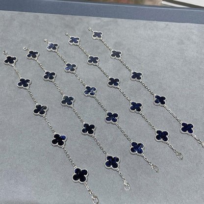 [Regalia jewelry]CLOVER 5 MOTIF PIETERSITE SILVER BRACELET