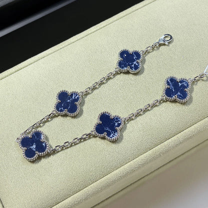 [Regalia jewelry]CLOVER 5 MOTIF PIETERSITE SILVER BRACELET
